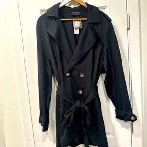 Lane Bryant Light Weight Black Trench Coat Size 22W NWT